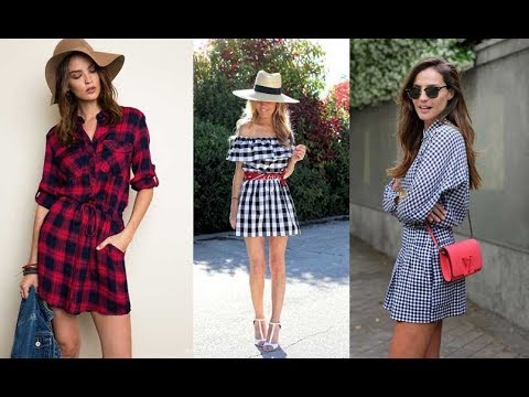 vino Ennegrecer Adaptar Vestidos de cuadros Tendencia Moda 2018 - YouTube