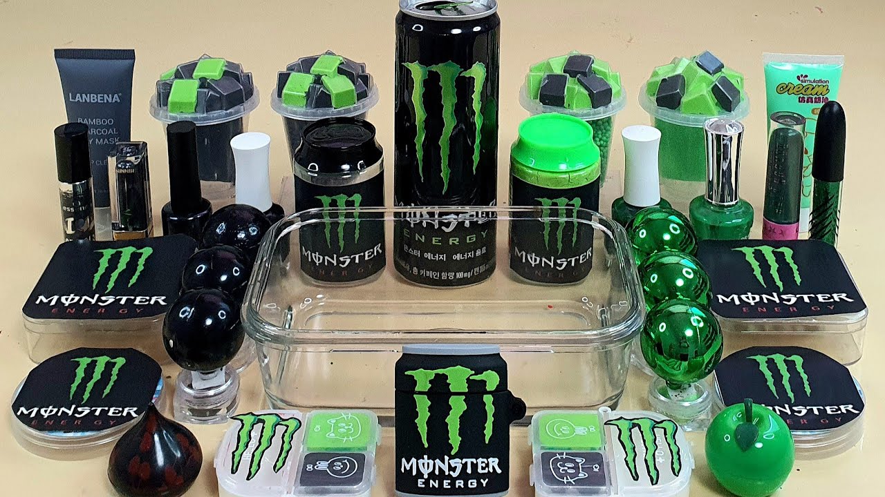 Monster Energy Drink Slime Mixing Random Into Slime! Satisfying Slime
