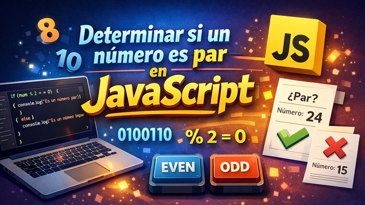 Determinar si un número es par en JavaScript - YouTube