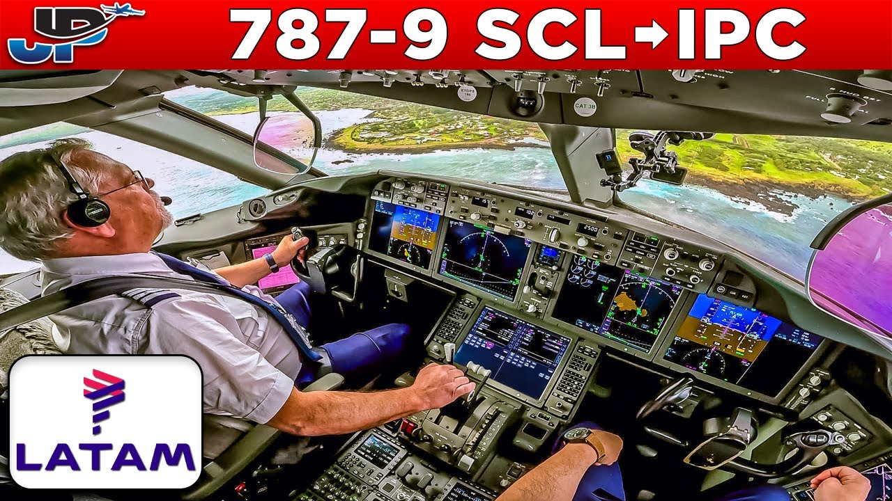 Latam 787-9 Cockpit Santiago🇨🇱 to Easter Island🇨🇱