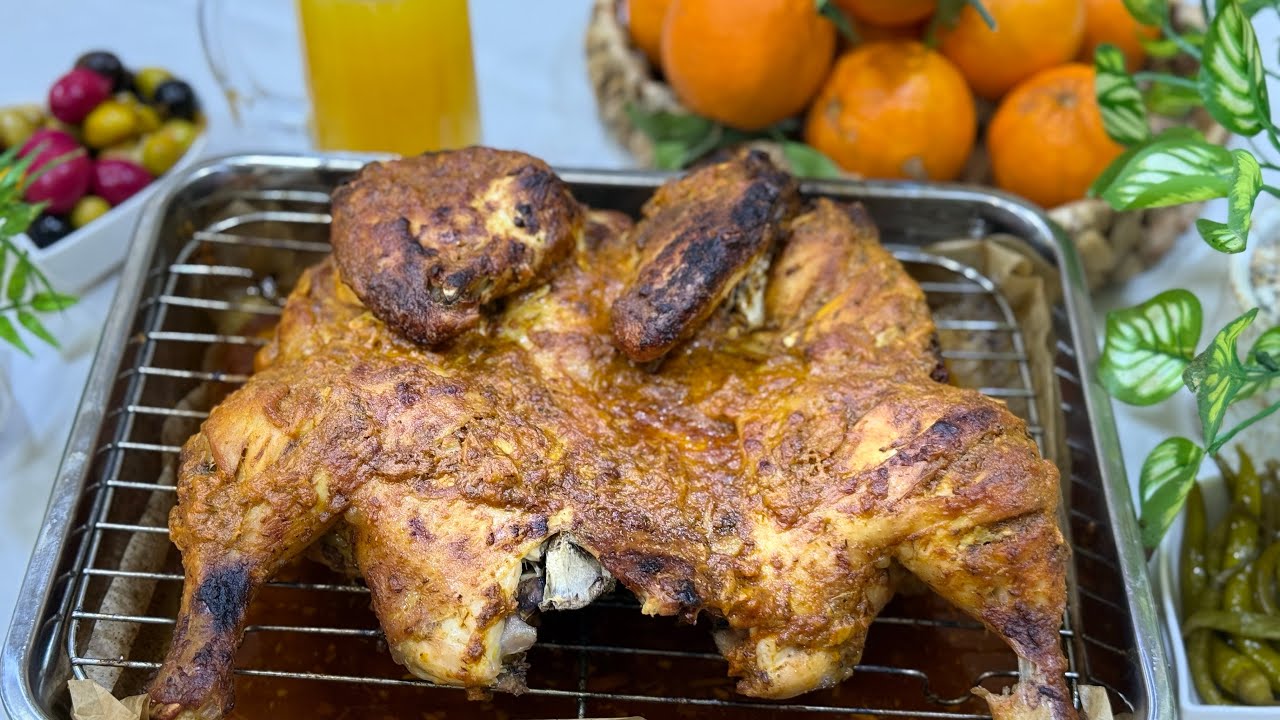 دجاج محمر فالفرن ولاقطرة ماء❌تتبيلة خطيرة تعطيه لون ومذاق ينسيك فتاع المحلات غير جربوه/ مطبخ ام وليد