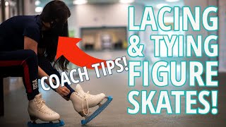 How to Tie Figure Skates: EDEA, Jackson, Riedell, Risport  Pro Tips for Lacing Ice Skates!
