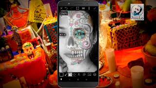 Catrina en PicsArt. Especial del día de muertos. Edición rápida. screenshot 4