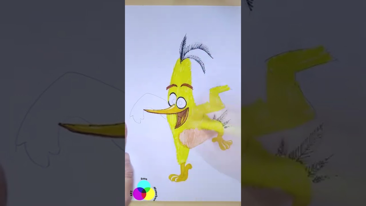 How To Draw The Yellow Angry Bird | Comment dessiner l’Oiseau Jaune d’Angry Birds