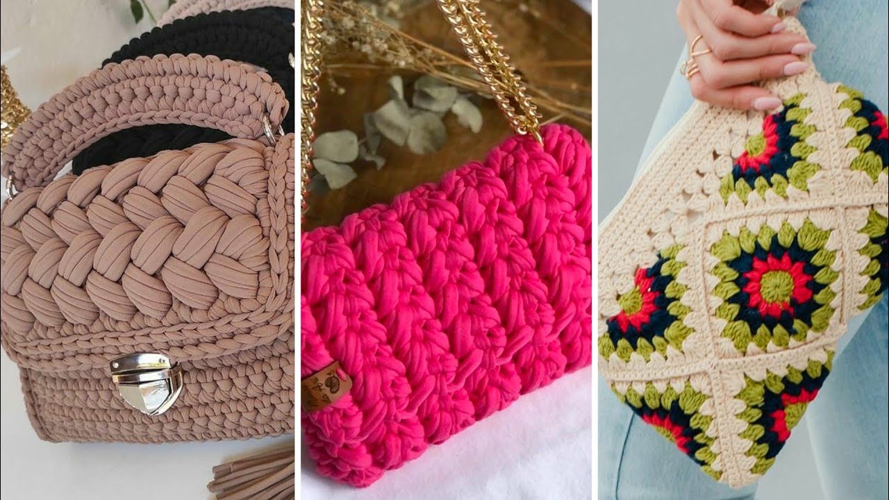 Party wear latest & unique collection of free crochet patterns handbags ...