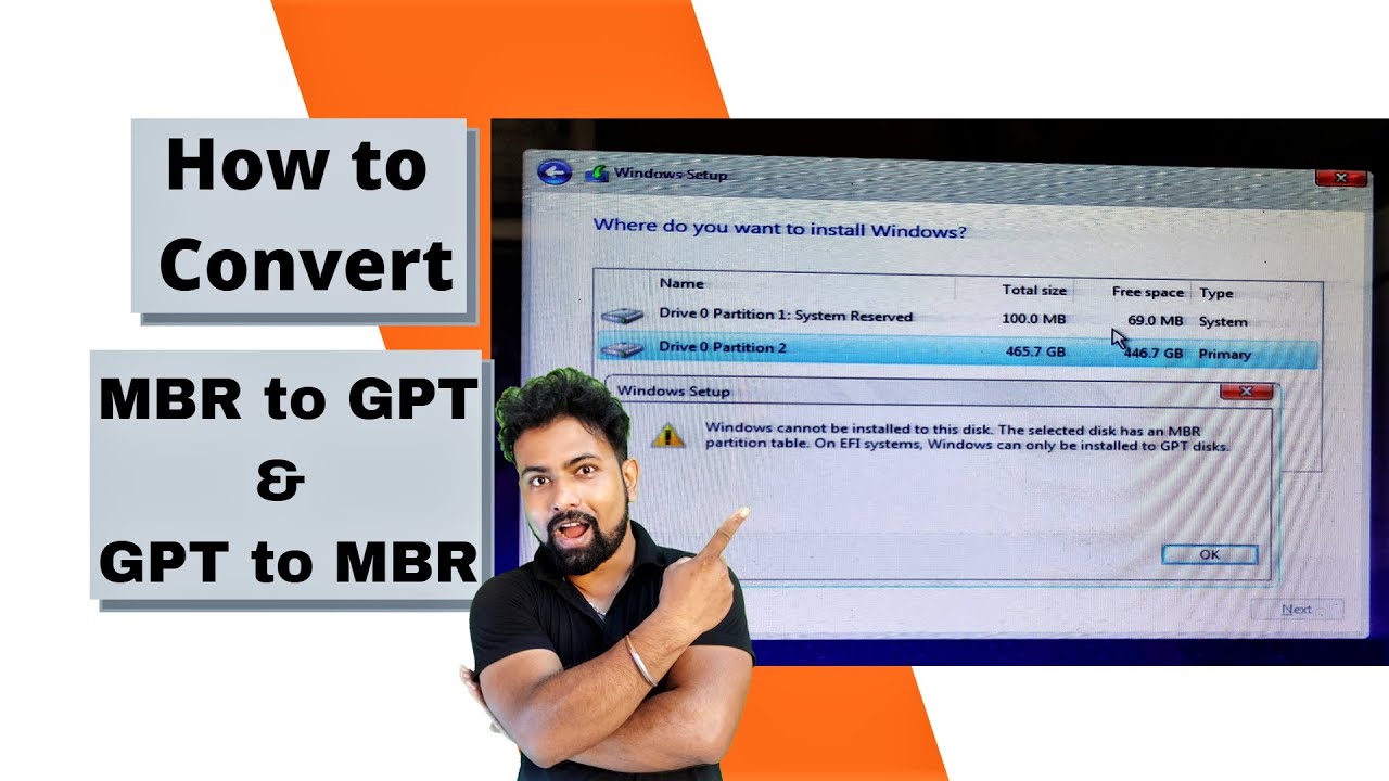 How to Convert MBR to GPT and GPT to MBR - YouTube