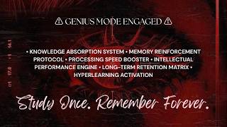 ⟢ 𖤓 genius protocol.exe ✧ | absorb information frighteningly fast #intelligencesubliminal