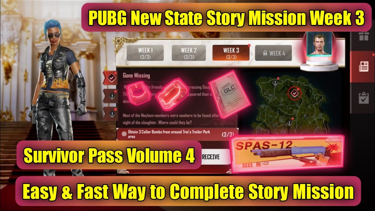 PUBG New State Story Mission Week 3 || Survivor Pass Vol.4 || 🔥💥 
