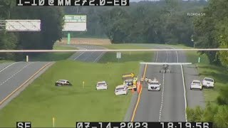 Pilot makes emergency landing on I-10 in North Florida