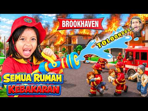 BROOKHAVEN KEBAKARAN !! LEIKA JADI PEMADAM KEBAKARAN SELAMATKAN WARGA [ROBLOX INDONESIA]