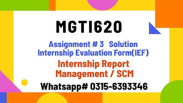 MGT620 internship evaluation form (IEF) assignment 3 solution mgt620  #mgti620