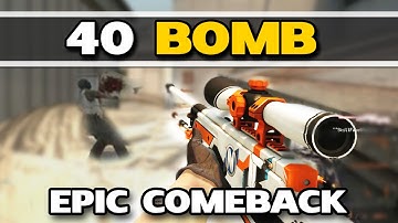40 BOMB - Epic Comeback | FACEIT Matchmaking Game on Cache