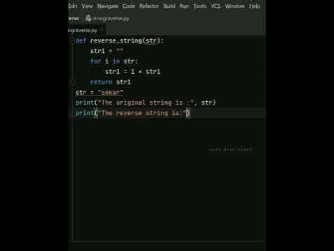 Reverse a string in Python | Python program #coding #python - YouTube