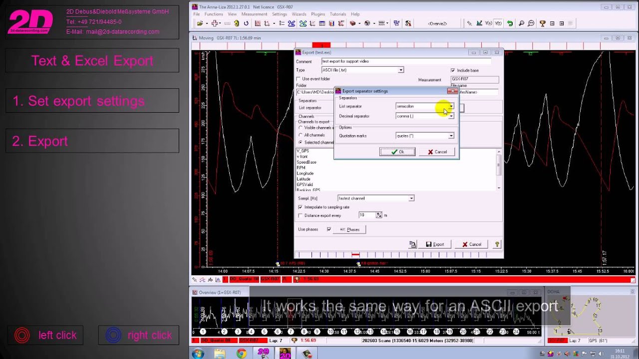 2D Data Import/Export