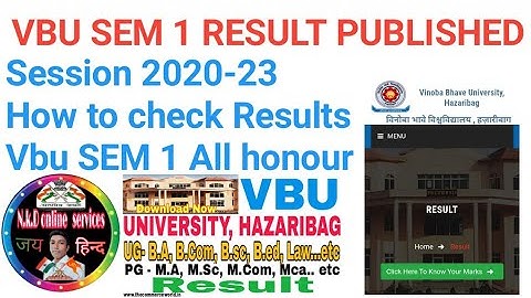 VBU session 2020-23 sem 1 result published.How to check your result online.step by step Full process