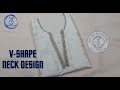 V-shaped Neck Design | Full Tutorial | V Neck Kurti Cutting and Stiching | Kurti Design