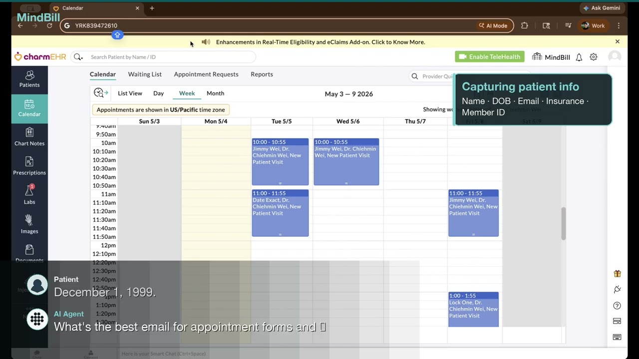 MindBill booking demo