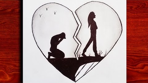 How to Draw relationship break up in a Broken heart || Pencil Sketch Drawing