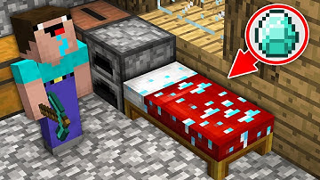 HOW NOOB FOUND SECRET DIAMOND ORE IN BED? Minecraft - NOOB vs PRO