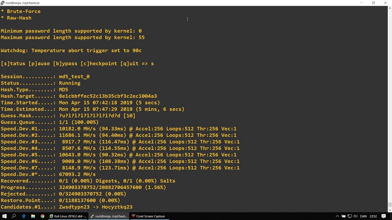 [60] Dictionary and Bruteforce Cracking with Hashcat - YouTube
