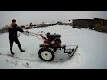 Мотоблок "БРАЙТ" со снегоуборочной лопатой-отвалом.Тест драйв.