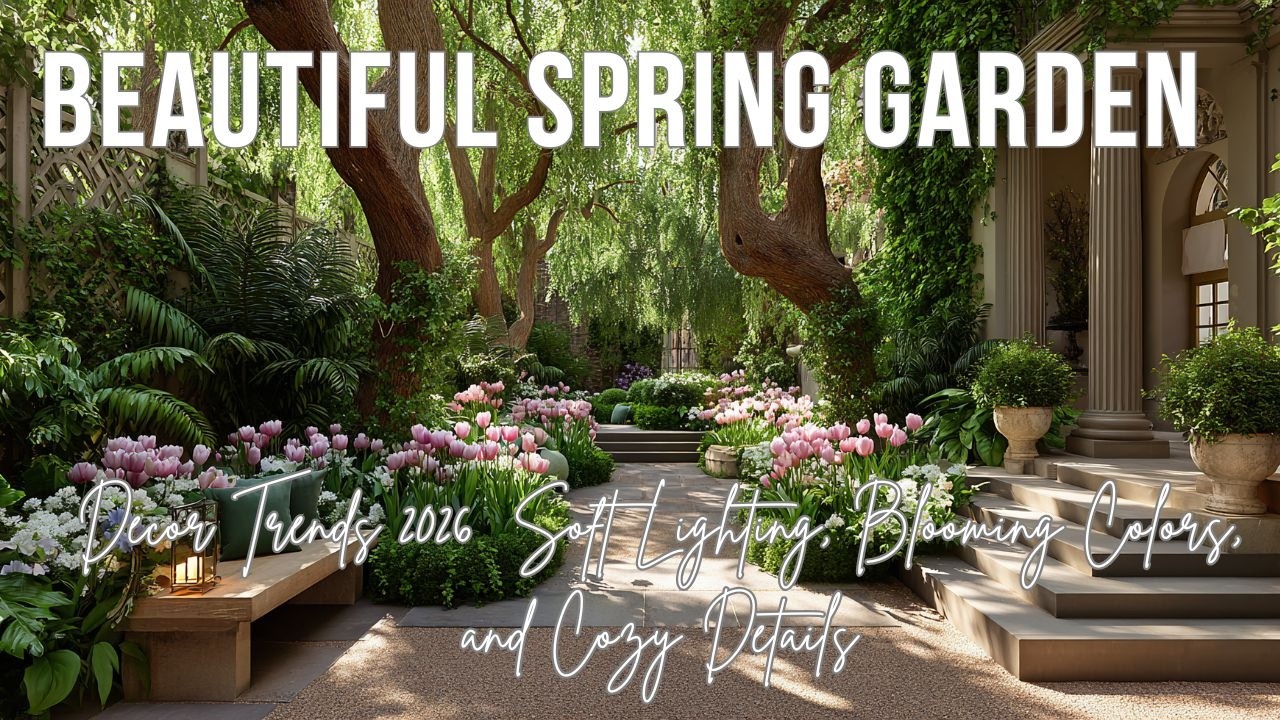 Beautiful Spring Garden Decor Trends 2026  Soft Lighting, Blooming Colors, and Cozy Details