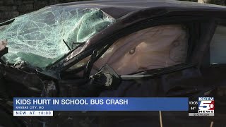Police: 6 injured in KC crash involving school bus, car