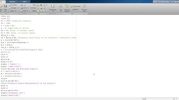 Frequency modulation by using MATLAB code