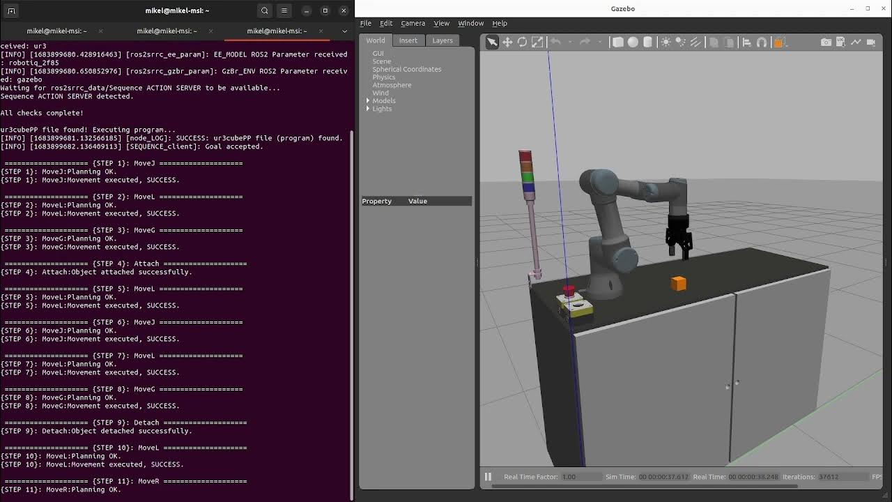 Pick and place task ros2 gazebo simulation ur3 robotiq 2f 85