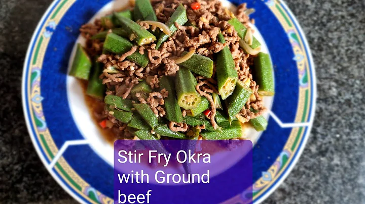 Stir fry Okra  With Ground Beef/ Ladies  Fingers With Ground Beef,