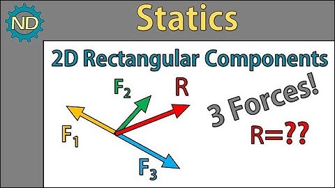 Statics - 2D Rectangular Components - 3 Forces Example