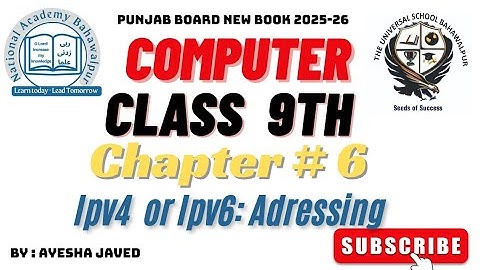 Ipv4 or Ipv6 | Adressing | 9th Class computer New Book | Chapter 6 | Coding 