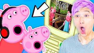 LANKYBOX REACTS TO PEPPA PLAYS ROBLOX PIGGY! (FUNNIEST MOMENTS)