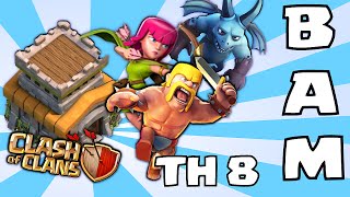 Clash of clans - TH 8 Bam Attack Strategy (FARMING LOOT)