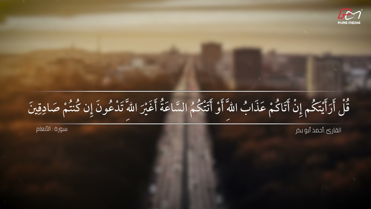 تلاوة خاشعة لسورة الأنعام للقاريء / الشيخ احمد ابو بكر