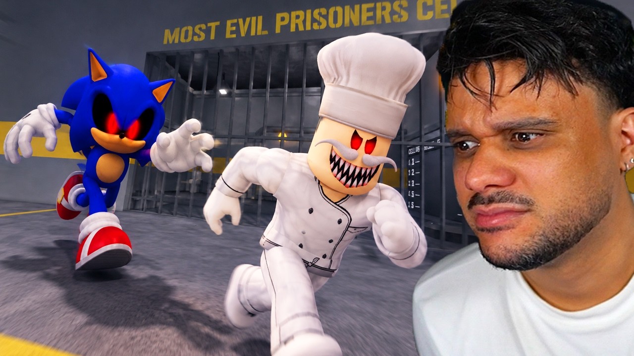 PAPA PIZZA NA PRISÃO DO SONIC .EXE NO ROBLOX