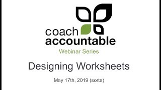Webinar: Designing Worksheets