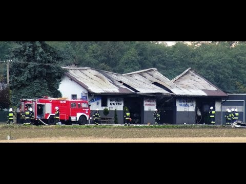 Skutki pożaru zakładu wulkanizacyjnego w Wiśle Małej