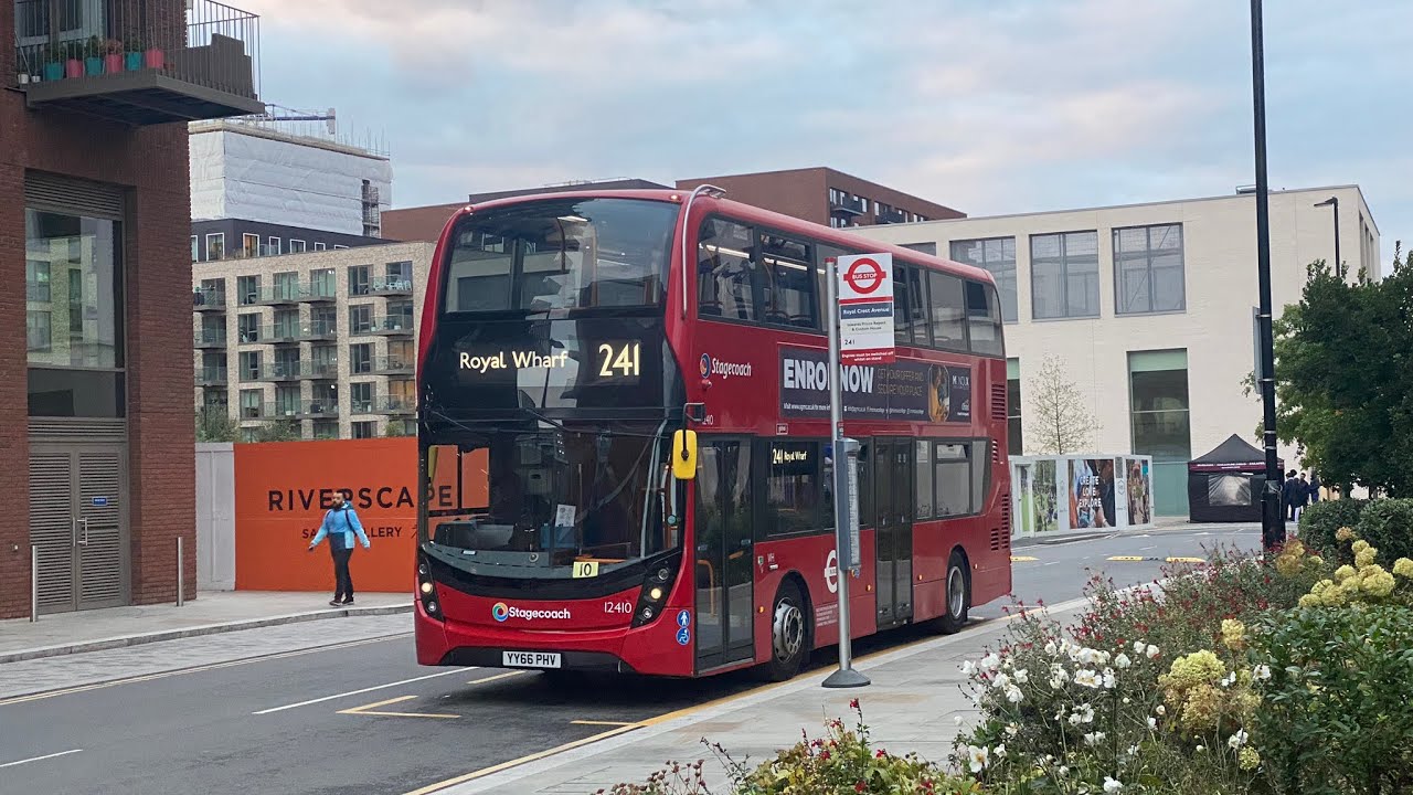 *Newly Extended* Route 241 Journey to Royal Wharf | 12410 (YY66PHV) | Stagecoach East London