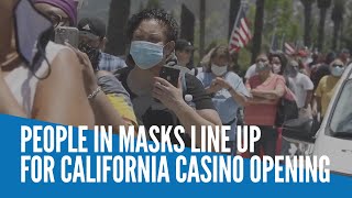 One of california's largest tribal casinos reopened monday (may 18,
2020) to a large crowd as customers who had their temperatures taken
at the door and were...