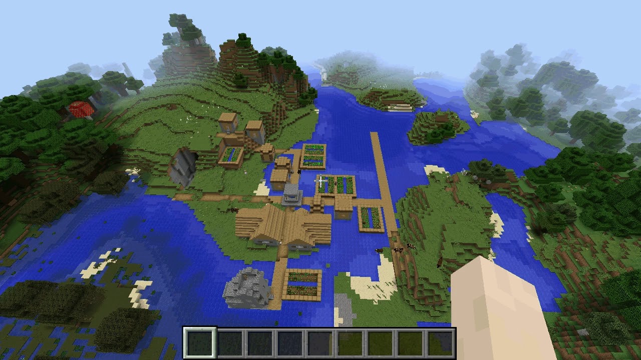 Minecraft 1 12 2 Seed 041 Woodland Mansion And Two Villages Near Spawn Youtube