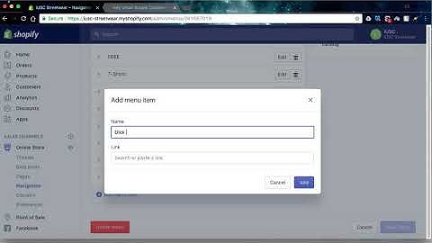 Shopify- How to Create a Dropdown Menu