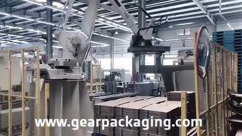 Automatic paper cardboard carton box robot hand palletizing machine palletizer equipment
