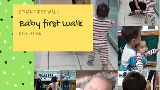 Baby belajar jalan | First time my baby walk (Delvinethan)