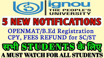 IGNOU 5 MOST IMPORTANT NOTIFICATIONS FOR ALL STUDENTS By TIPS GURU
