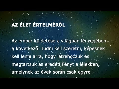 Videó: Az élet értelméről