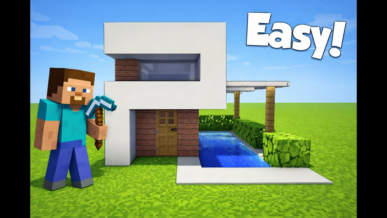 Easy Minecraft House Tutorial 🧱 | Simple & Modern Starter Home IN ...