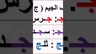 شكل حرف الجيم في أول ووسط وآخر الكلمة