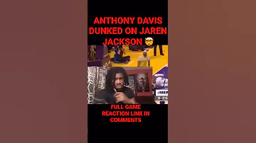 ANTHONY DAVIS DUNKS ON JAREN JACKSON JR REACTION #nbashorts #nbashort #nba #nbareaction #lakers #ad