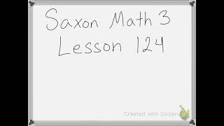 Saxon Math 2 Lesson 124